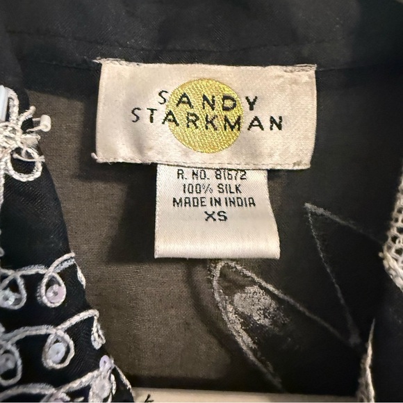 Sandy Starkman Women’s Silk Jacket Size XS abstract Art To Wear Mixed Textile - Picture 2 of 9